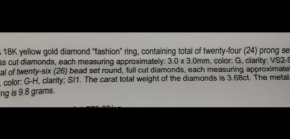 Lady's 18K Yellow Gold diamond ring - Picture 5 of 5